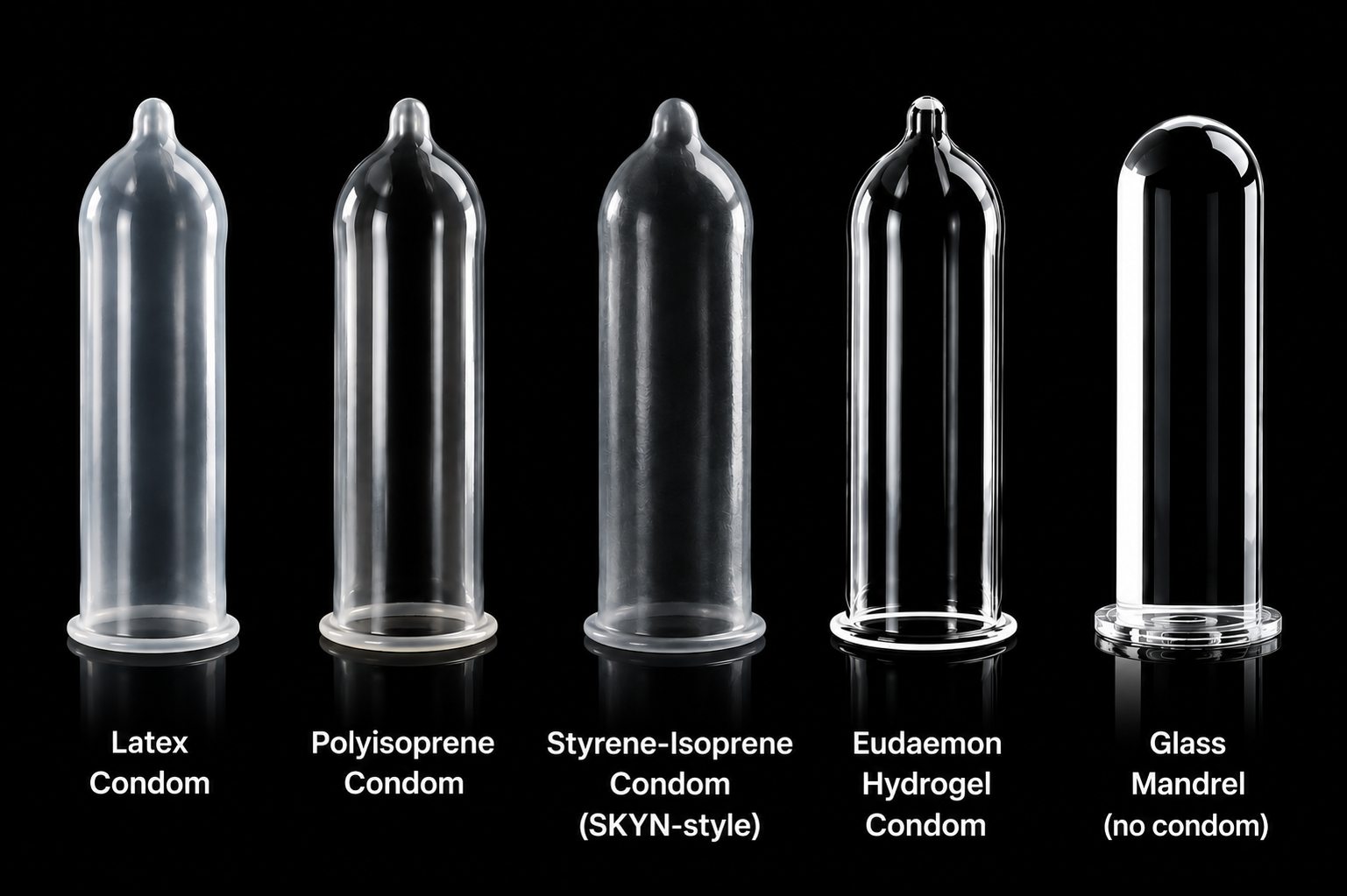 Hydrogel Condom Illustration of a modern condom alongside advanced hydrogel material representing the future of condom technology.