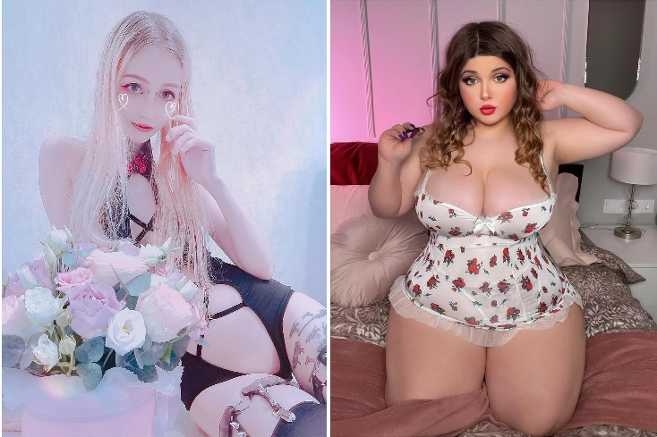 Russian OnlyFans users SixSexPlanes (left) and Bunnie Mommy (right) 